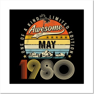 Awesome Since May 1980 Vintage 43rd Birthday Posters and Art